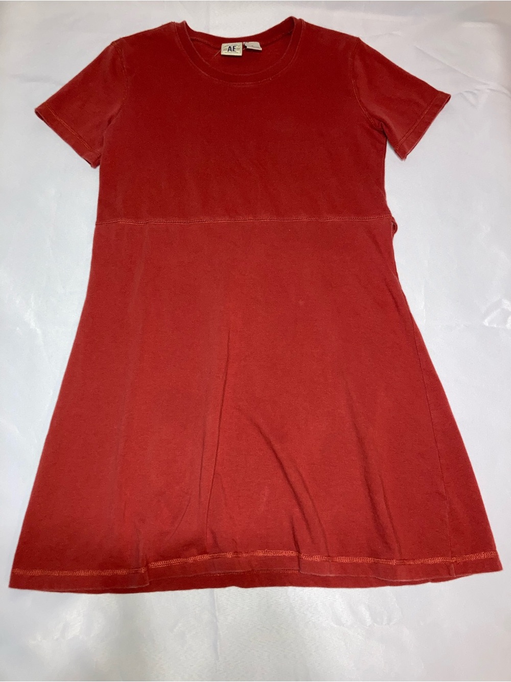 American Eagle Outfitters Red Short-Sleeve Mini Jersey Knit Dress - Picture 4 of 4